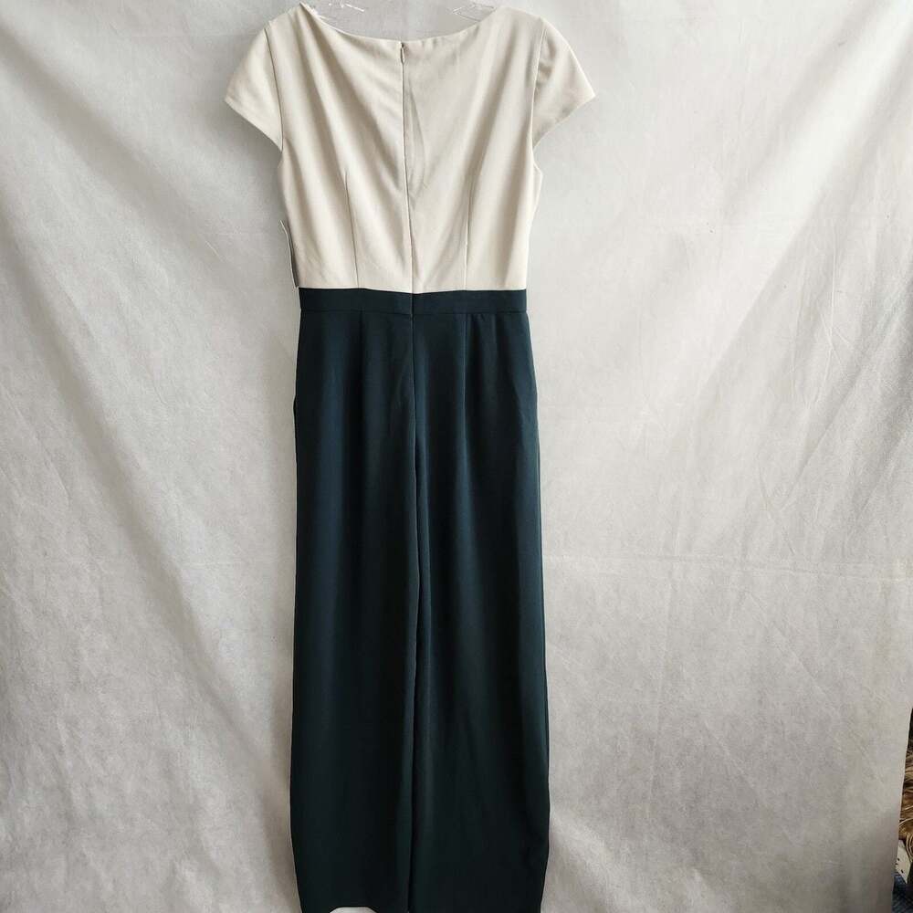 Donna Morgan Women's Short Sleeve Colorblock Wide Leg Jumpsuit in Horn/VGRN